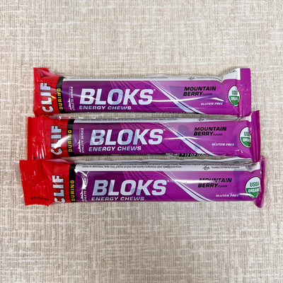 Clif Bar BLOKS Energy Chews MOUNTAIN BERRY 3 pack Best By 08/2026 FREE SHIPPING