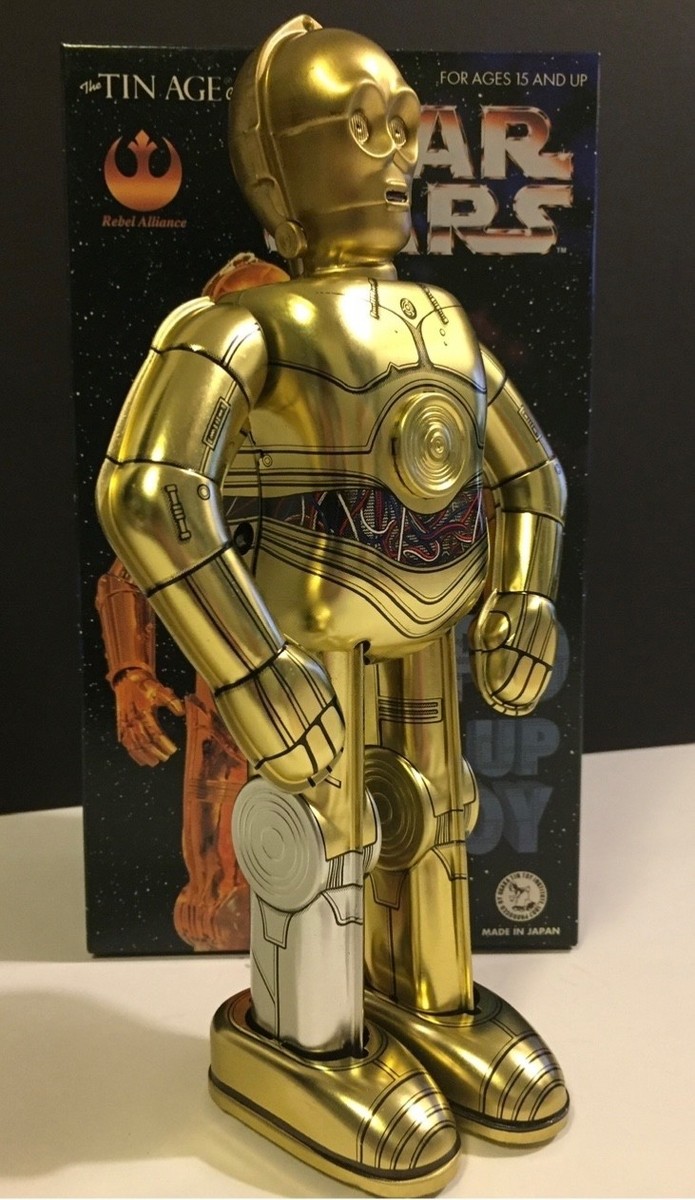 STAR WARS C-3PO WIND UP TIN TOY ブリキフィギュア Star Wars C-3PO, Tinplate OSAKA Tin Toy Wind Up, Press Brass Head
