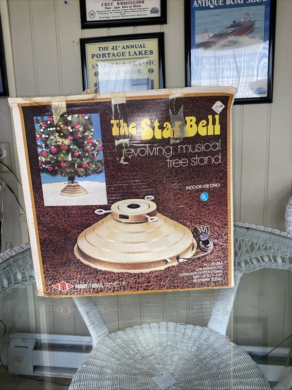 '' Star Bell '' Vintage rotating Musical Christmas Tree Stand Model 69RM