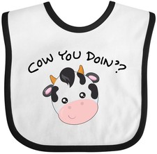 Inktastic Cow You Doin' Cute Cow Baby Bib Farm Animals Animal Barn Dairy Bovine