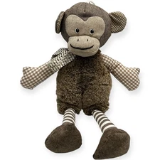 BabyBoo Australia Monkey Plush Strip Gingham Burlap Fuzz Mixed Media