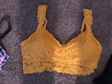 No Boundaries Lace Bralette, Yellow, Removable Pads, L