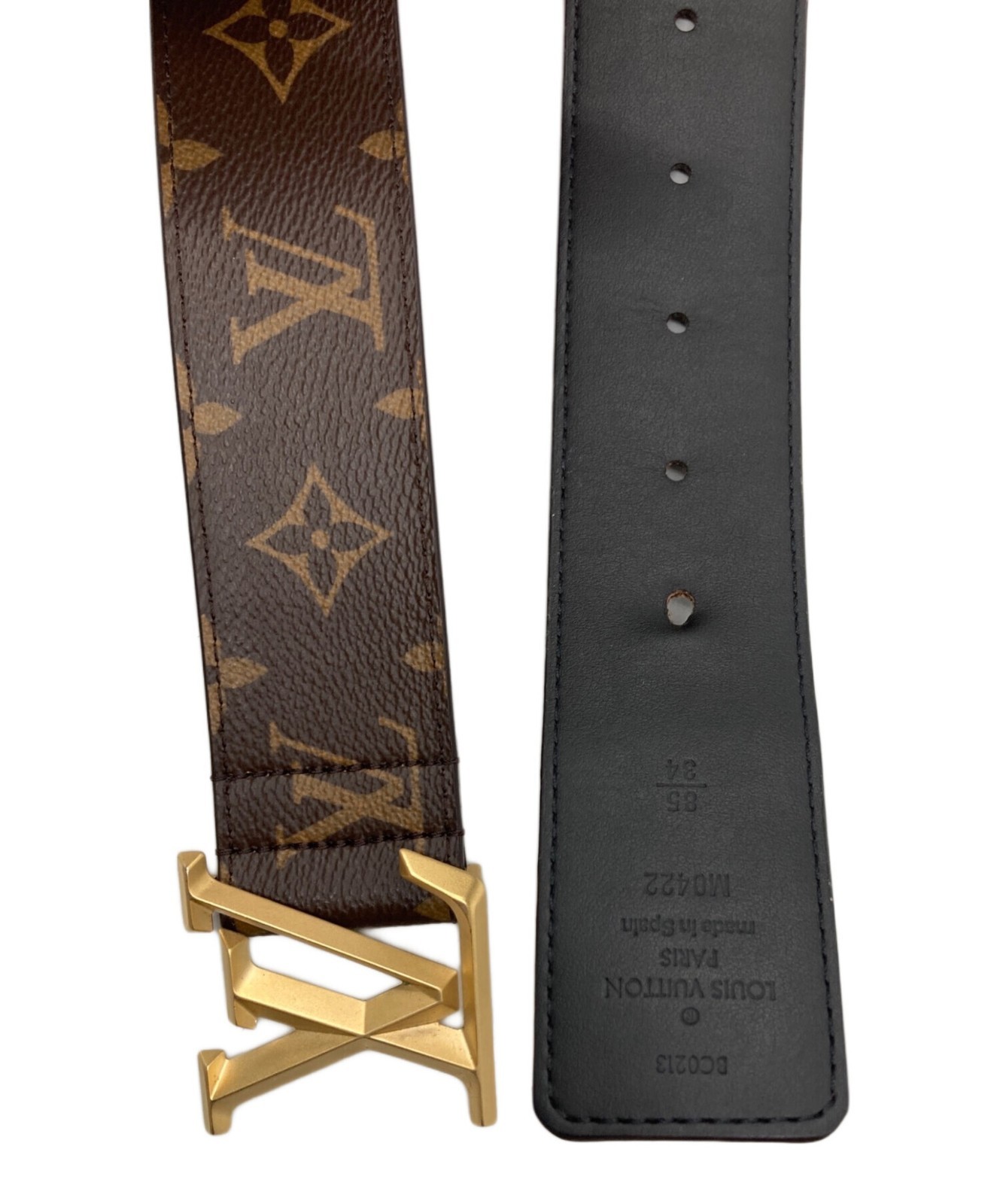 Louis Vuitton Belt men Authentic M0422 LV Pyramid 40MM Brown lenght 100cm image 3
