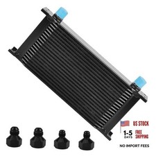 19 Row 10AN AN10 Aluminium Engine Transmission Oil Cooler Kit Black-19 Row