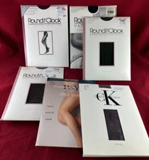 6 Pairs Pantyhose 4 Round The Clock 147 Control Top Sz A 95-129lb+Preston+Calvin