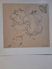 Foppiani, Gustavo - Donne con ombrellino e uccello - Disegno.1953.
