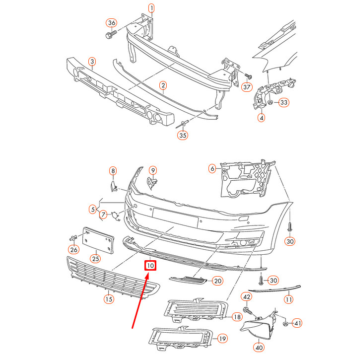 Volkswagen GOLF MK7 GTD Front Bumper Spoiler 5G0805915AA9B9 NEW  
