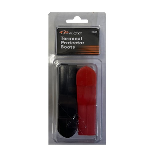 Black and Red Straight Battery Cable Terminal Protection Boots - 4 & 6 Gauge - Picture 2 of 6