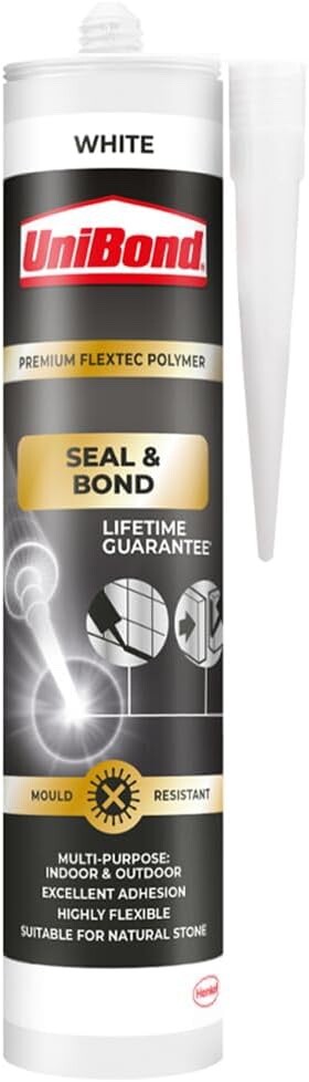 UniBond Seal & Bond Multi-Purpose Sealant Flexible Mould Indoor Outdoor - WHITE