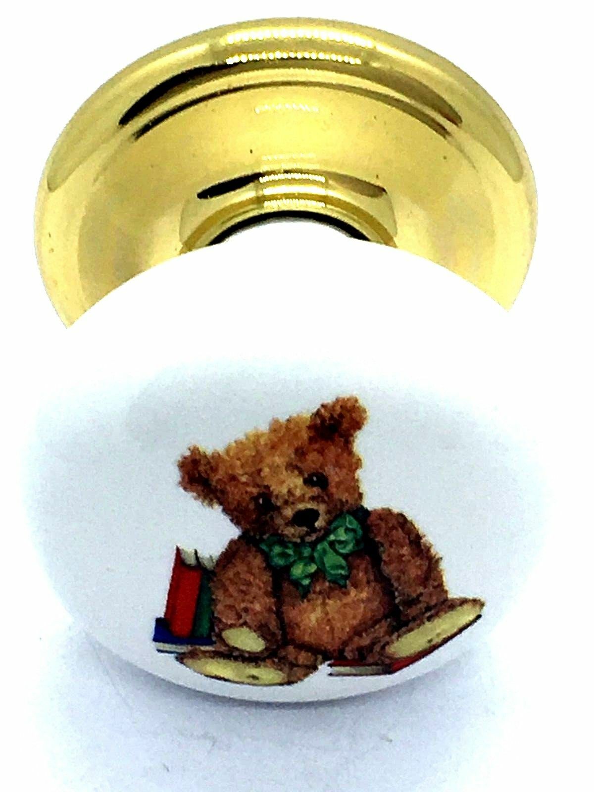 4 x Teddy bear Knobs 50mm traditional ceramic porcelain wardrobe drawer