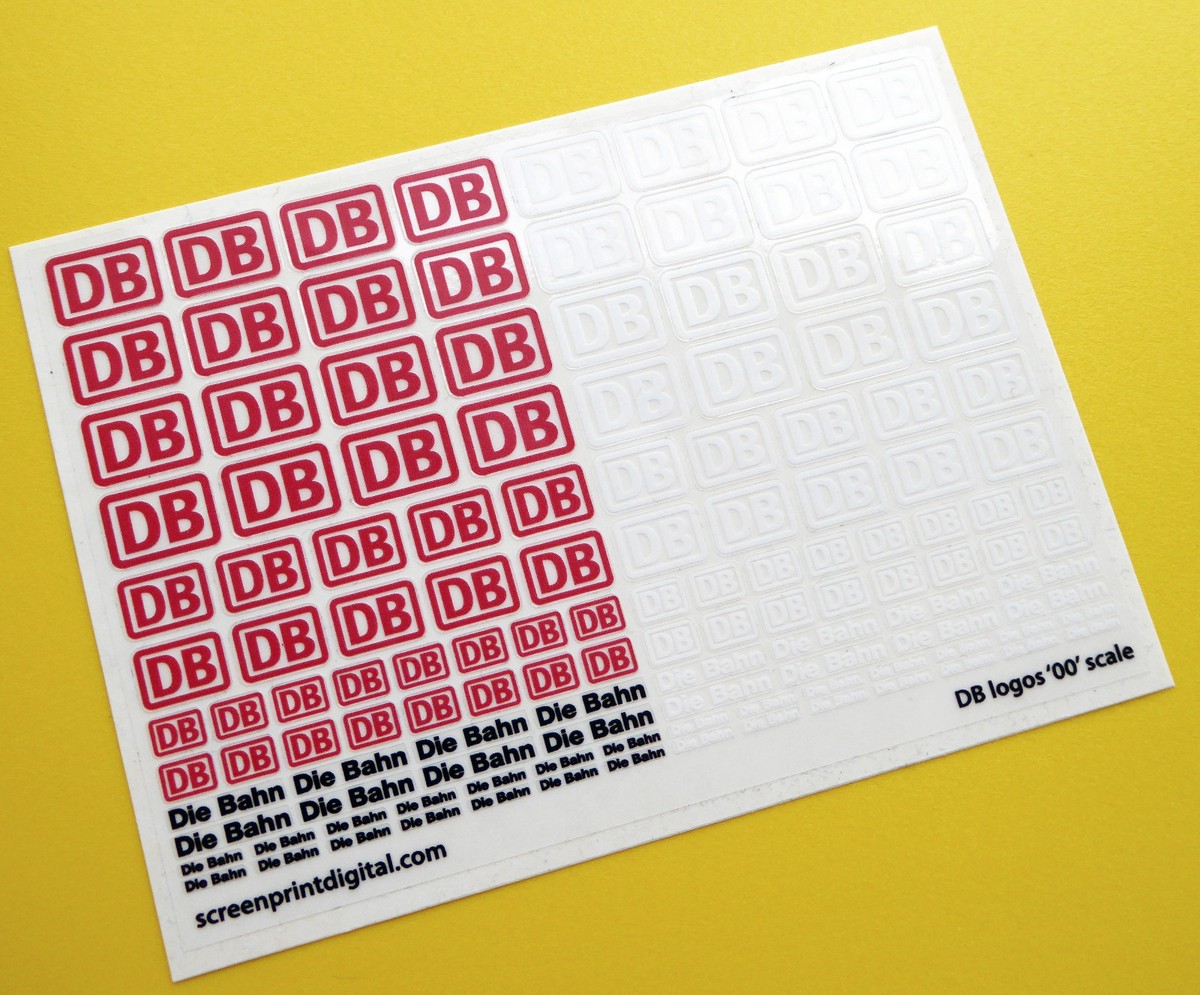 DB Die Bahn German Federal Railways Logo '00' Gauge scale stickers
