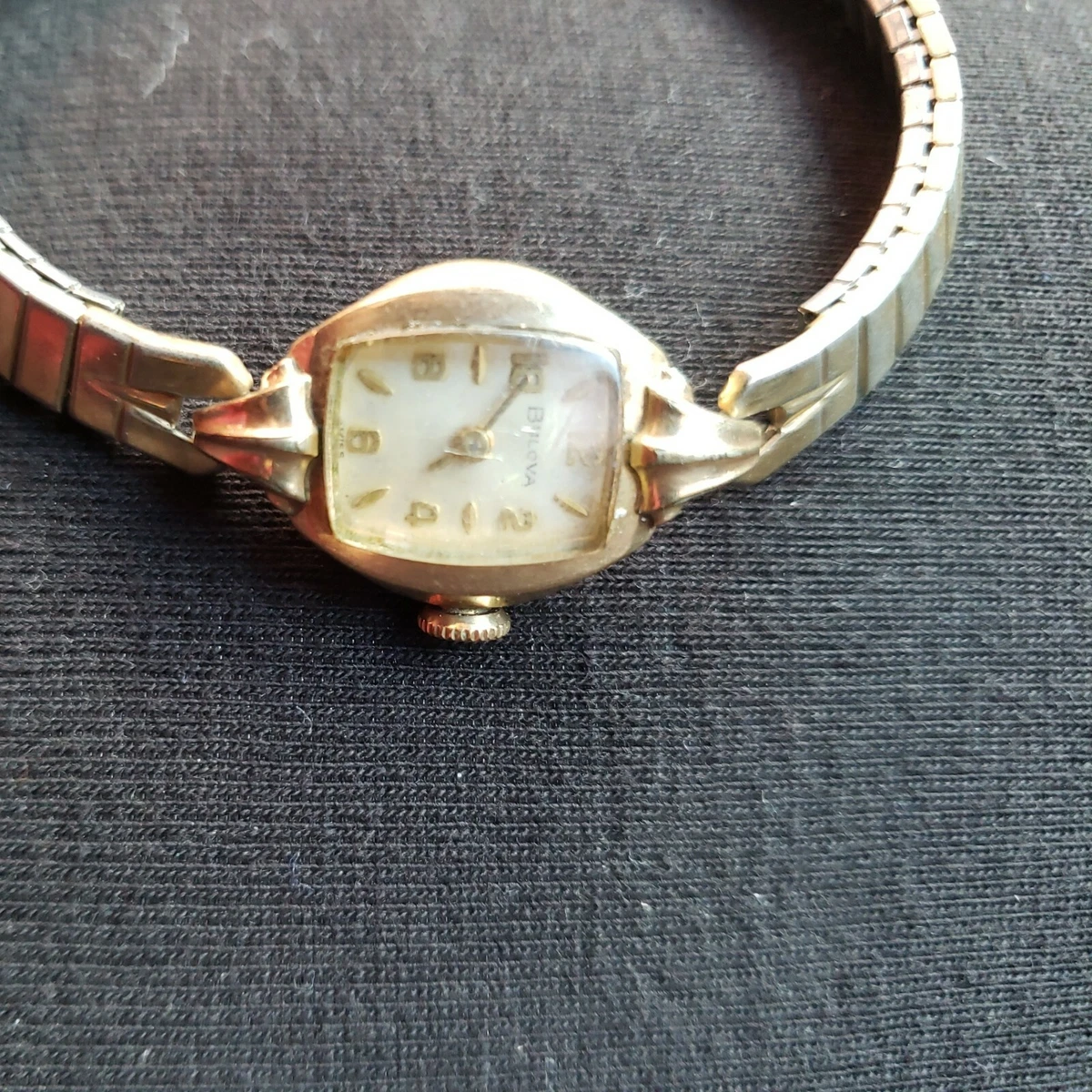 Vintage Bulova 10K Gold Filled Womens N2 Watch RGF Kreisler USA Stainless Steel
