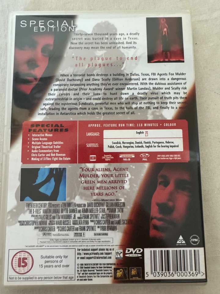 The X-Files Movie 1 DVD Set Region:2 - Image 3 of 4
