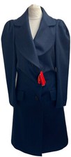 New + Tags Vivienne Westwood Ruched Front Fitted Wool Coat.blue 42/uk 10.£800+