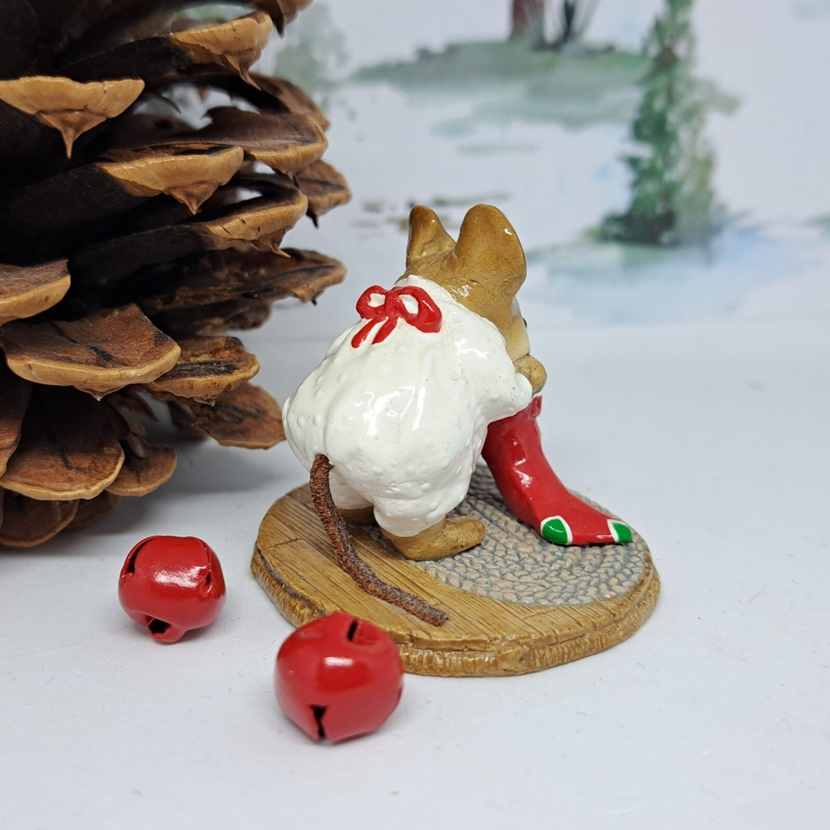 Wee Forest Folk Christmas Figurine M-142 - Chris-Mouse Wee Forest Folk Christmas Figurine M-142 - Chris-Mouse