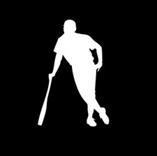 BASEBALL PLAYER BAT SILHOUETTE VINYL DECAL PERMANENT WINDOWS TRUCK BUMPERS CARS