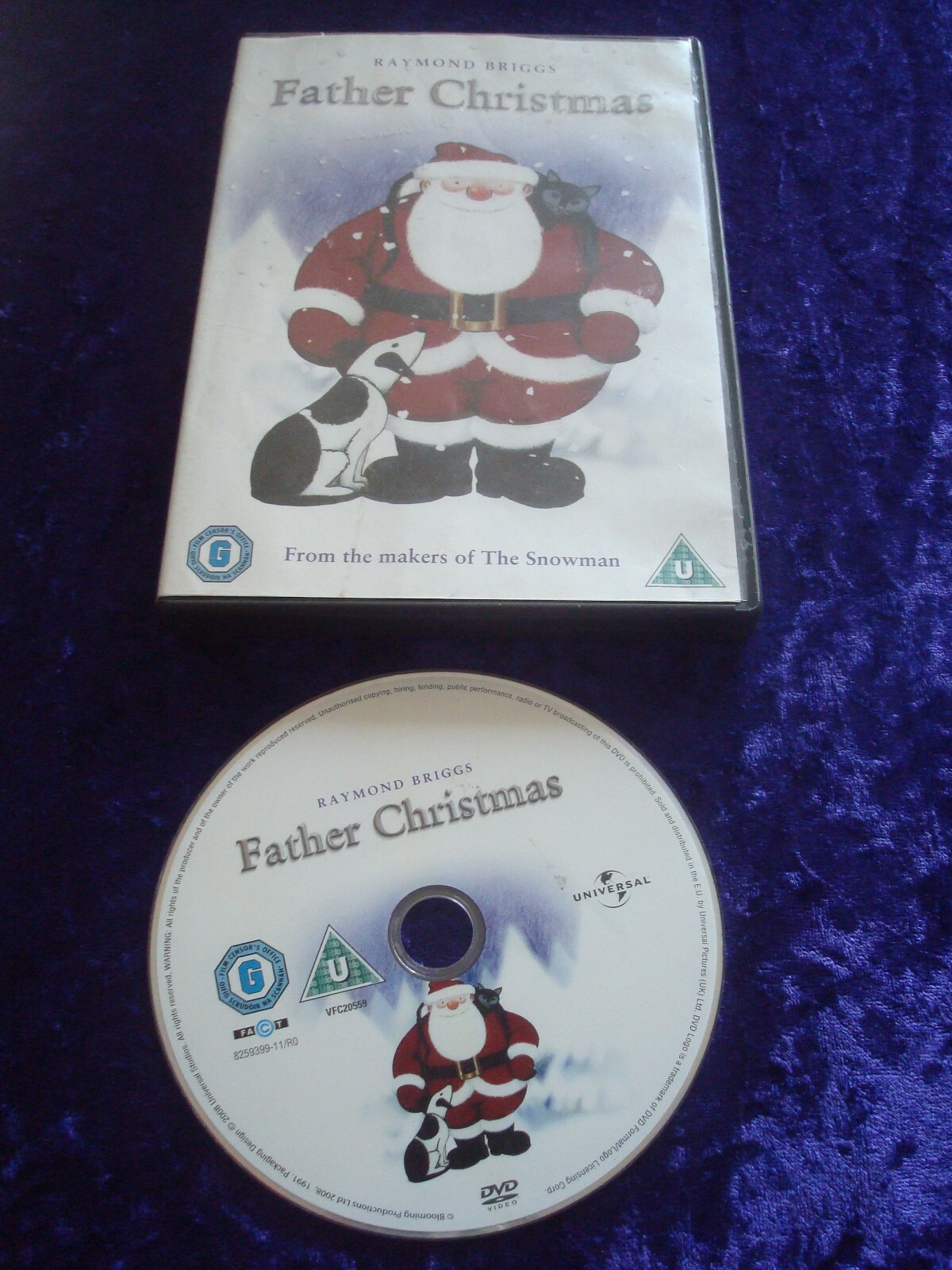 DVD FATHER CHRISTMAS RAYMOND BRIGGS ANIMATED CLASSIC SNOWMAN UK REGION 2 XMAS