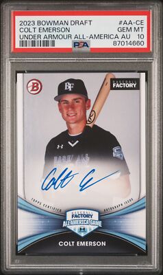 PSA 10 COLT EMERSON AUTO 2023 Bowman Draft UNDER ARMOUR ALL 