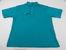 Vintage Country Cotton Men 'S Green Polo Collar Shirt Size XL Made In USA