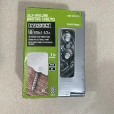 Everbilt White Head Roofing Screw 1 lb. Box #10 x 1-1/2 in. (98-Piece)