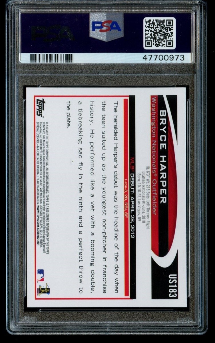2012 Topps Update Bryce Harper Rookie PSA 10 Gem Mint RC US183 | eBay