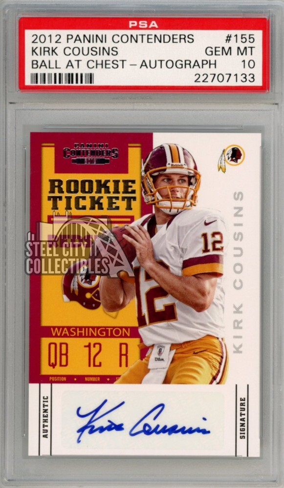 Kirk Cousins 2012 Panini Contenders Rookie Ticket Autograph Card #155 PSA 10 Gem