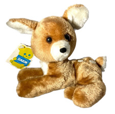 Vintage 1977 Dakin Spotted Fawn Sitting Baby Deer Stuffed Animal Plush w/Tag