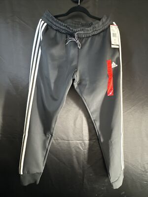 Women s Adidas Aeroready Jogger Sweatpants SZ MEDIUM- Three Stripes Black, White