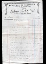 NANCRAY-sur-RIMARDE (45) Ets de MACONNERIE "Ephrem PILLET" en 1925