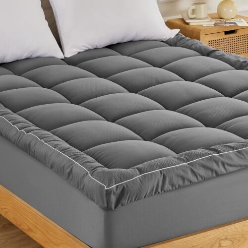 SONIVE Mattress Topper Ultra thick Fluffy Soft Topper Pillow-Top Box quilted pad - Picture 1 of 9