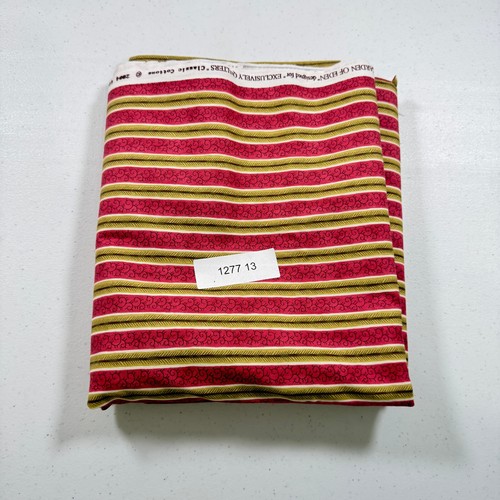 vintage exclusively quilters fabric red stripes garden of eden 44x134 3.7 yards - Picture 7 of 8