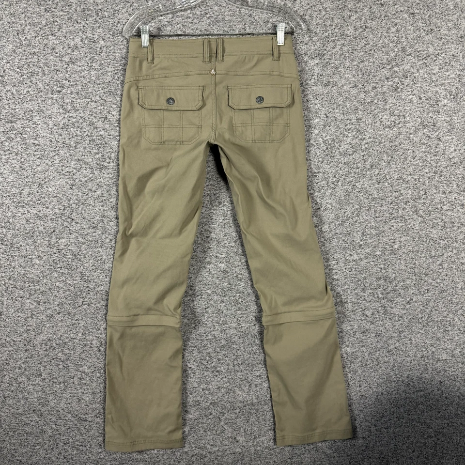 Pantalones de Senderismo PrAna Para Mujer 2 Regulares Halle Convertibles Nylon Elastizados Beige Foto 2 de 4