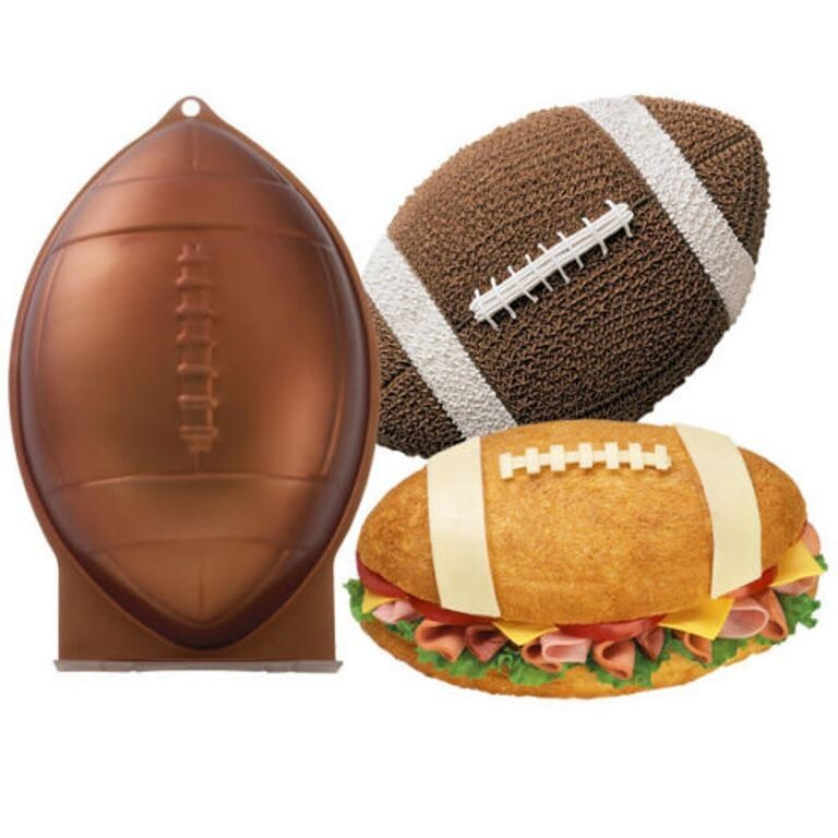 Football Novelty Cake Pan, 3D shaped, 12.5” Wilton 6504 Free Cookie