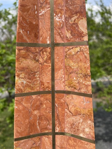 LARGE Vintage Mid-Century Modern Robert Marcius Casa Bique Stone & Brass Obelisk - Picture 12 of 23