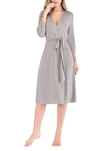 Women's Short Robe Kimono Soft Bathrobe Sleepwear Loungewear Homewear Nightgown - Picture 4 of 11