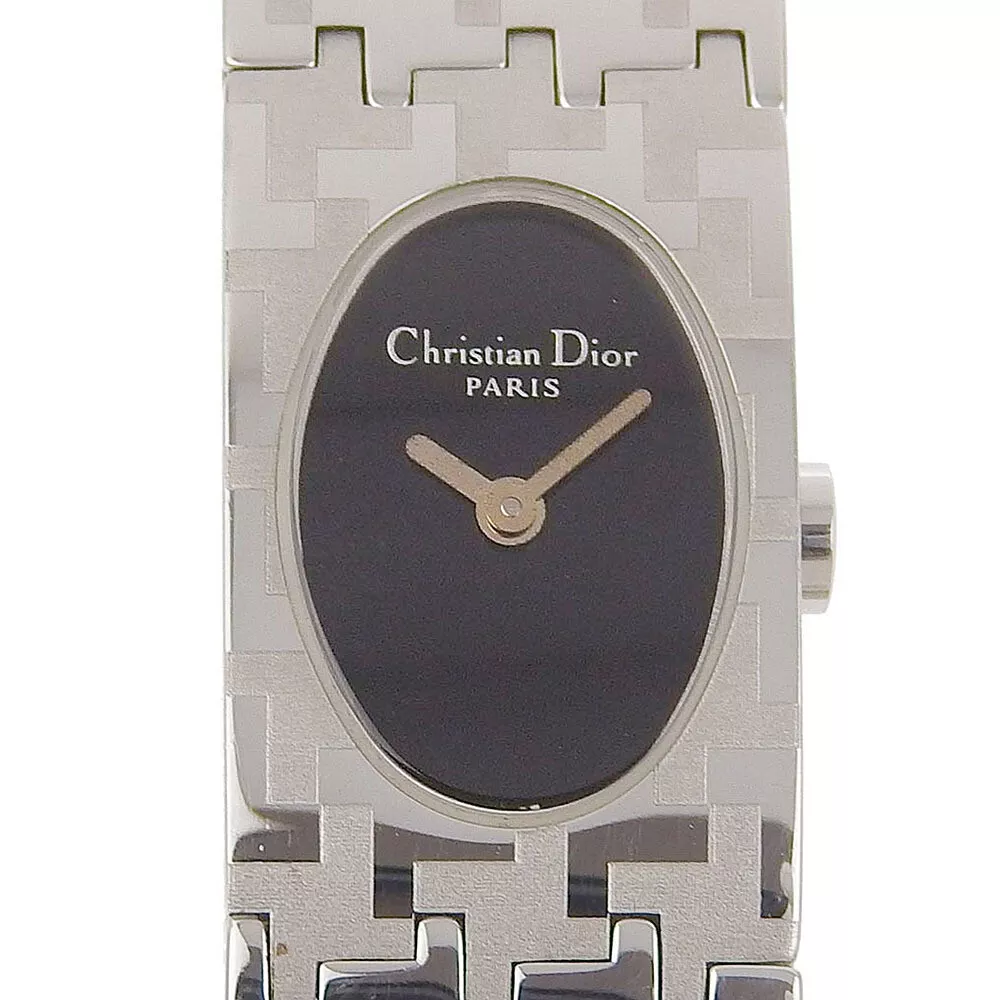 Montre Dior Miss Dior D70 100 SS argent quartz affichage analogique femme cadran noir