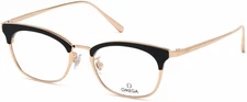 OMEGA OM 5009-H 01A Black Gold Metal Optical Eyeglasses Frame 49-18-140 Italy