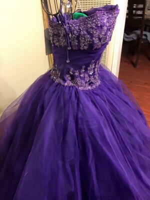 quinceanera dresses bridal ball gown prom Forever Yours Size 14 Purple |  eBay