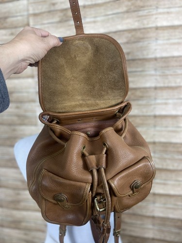Mochila Cartera Dooney Bourke Vintage Años 90 Cuero HECHA EN EE. UU. Latón - Imagen 4 de 12