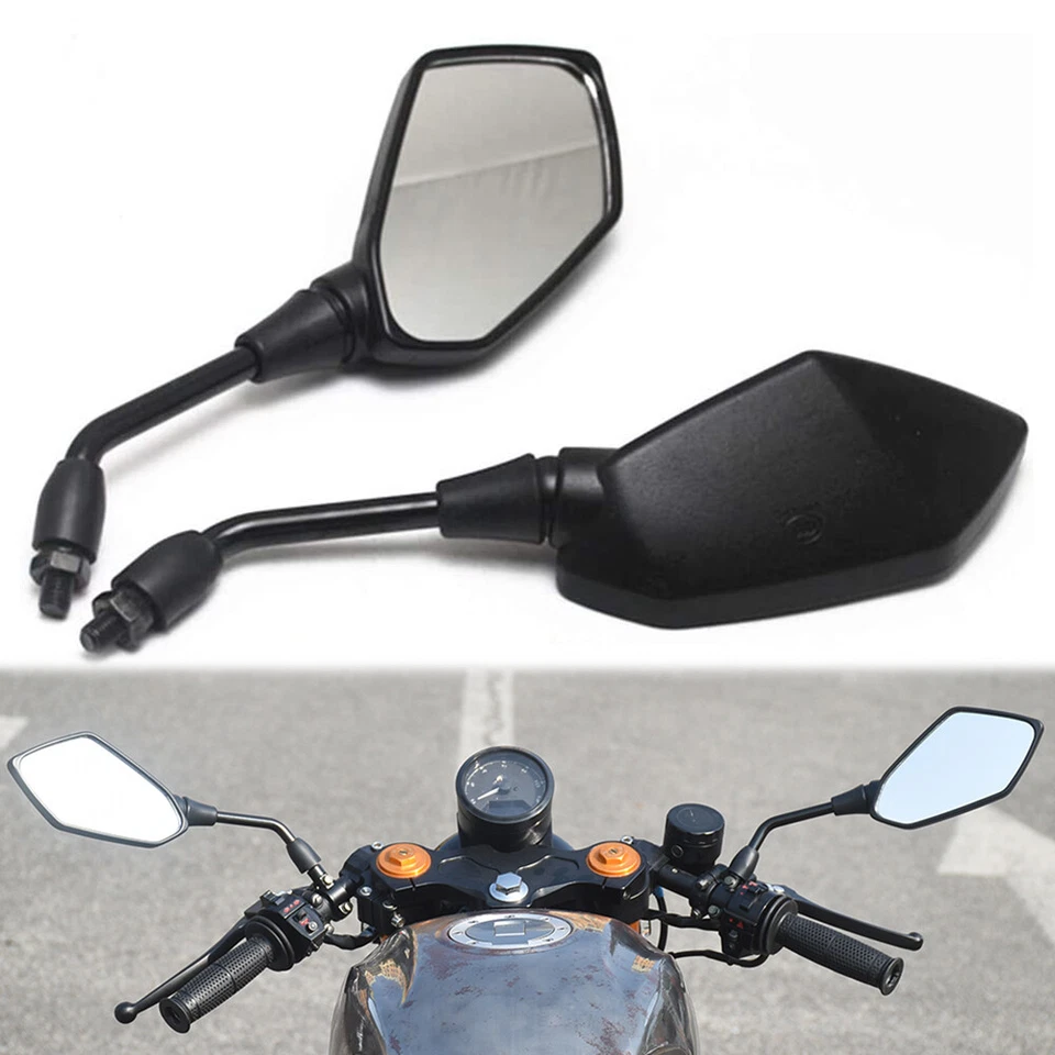 2X Espejos retrovisores laterales negros para scooter Yamaha Zuma 125 50 50F 50FX Foto 2 de 4