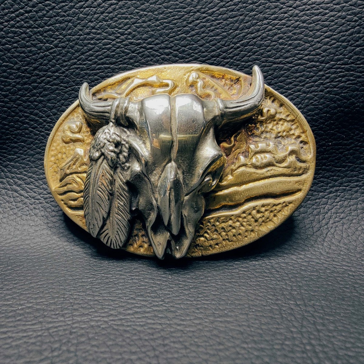 Solid Brass Buffalo Head Vintage Belt Buckle by A Dozy 1976 Ornate Raised Rare Brass Buffalo Belt Buckle - Etsy main image 4