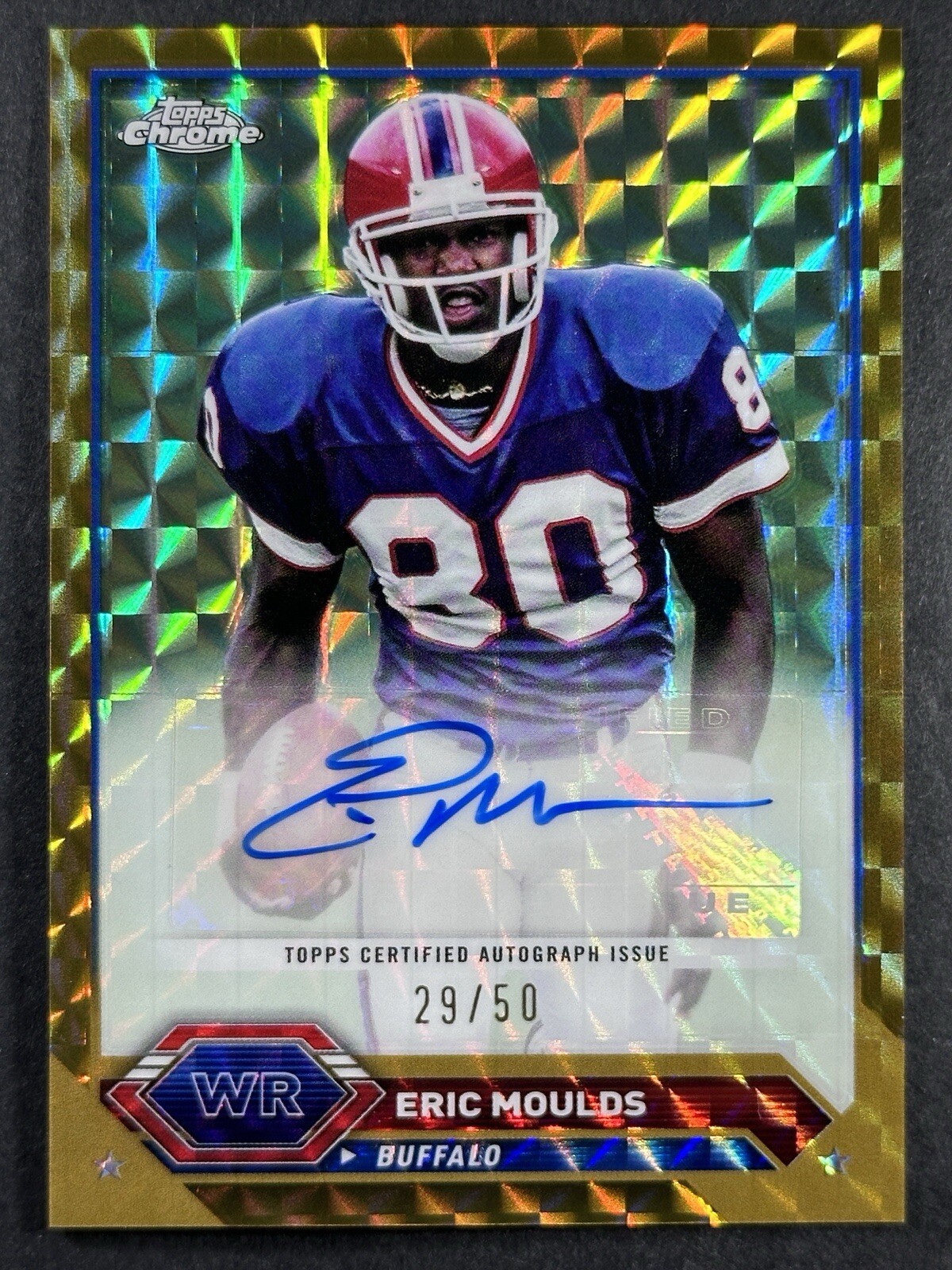 2023 Topps Composite Chrome Eric Moulds Auto Gold Geometric /50