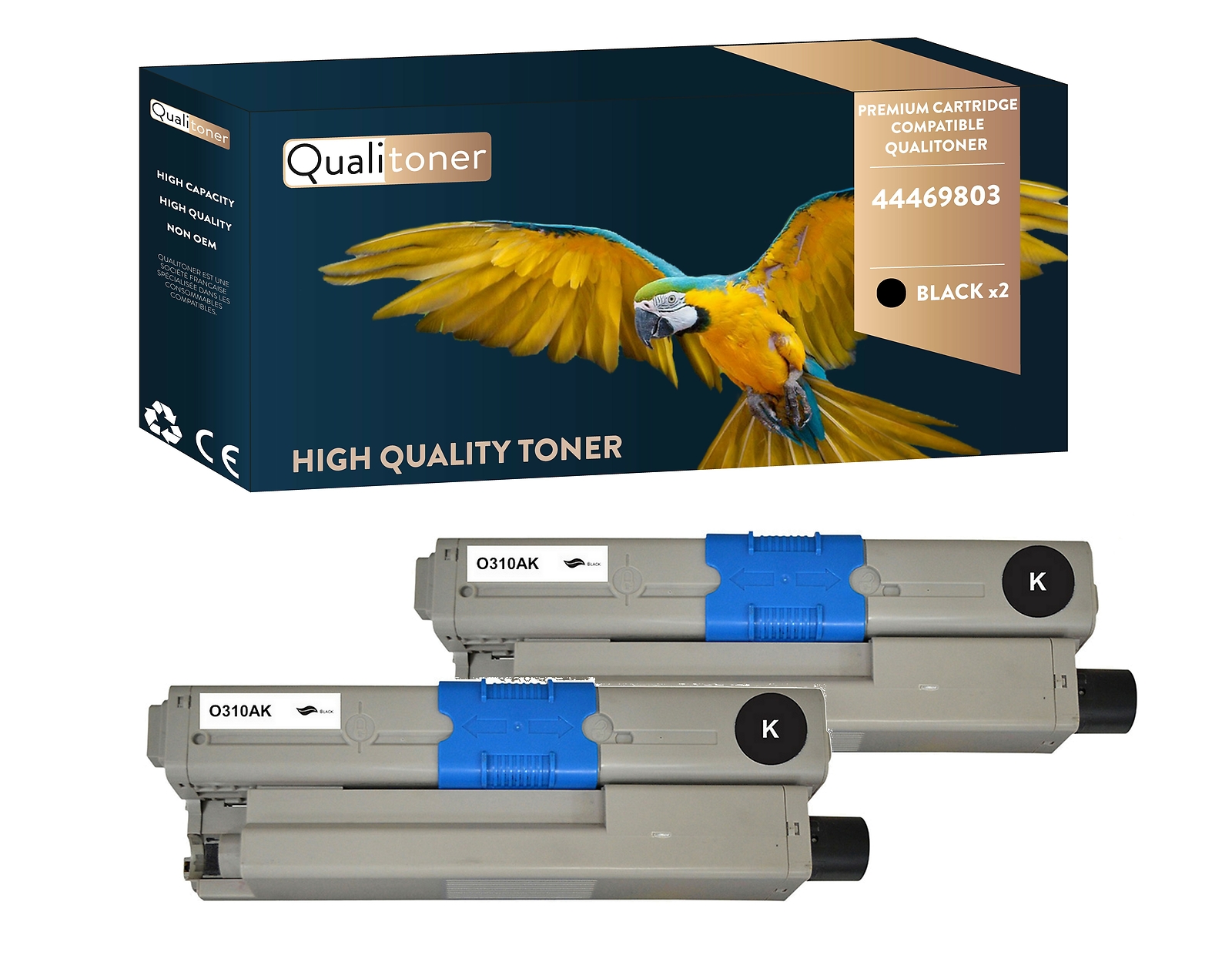 Toners OKI 44469803 compatible noir QUALITONER pour le télétravail et les dossiers