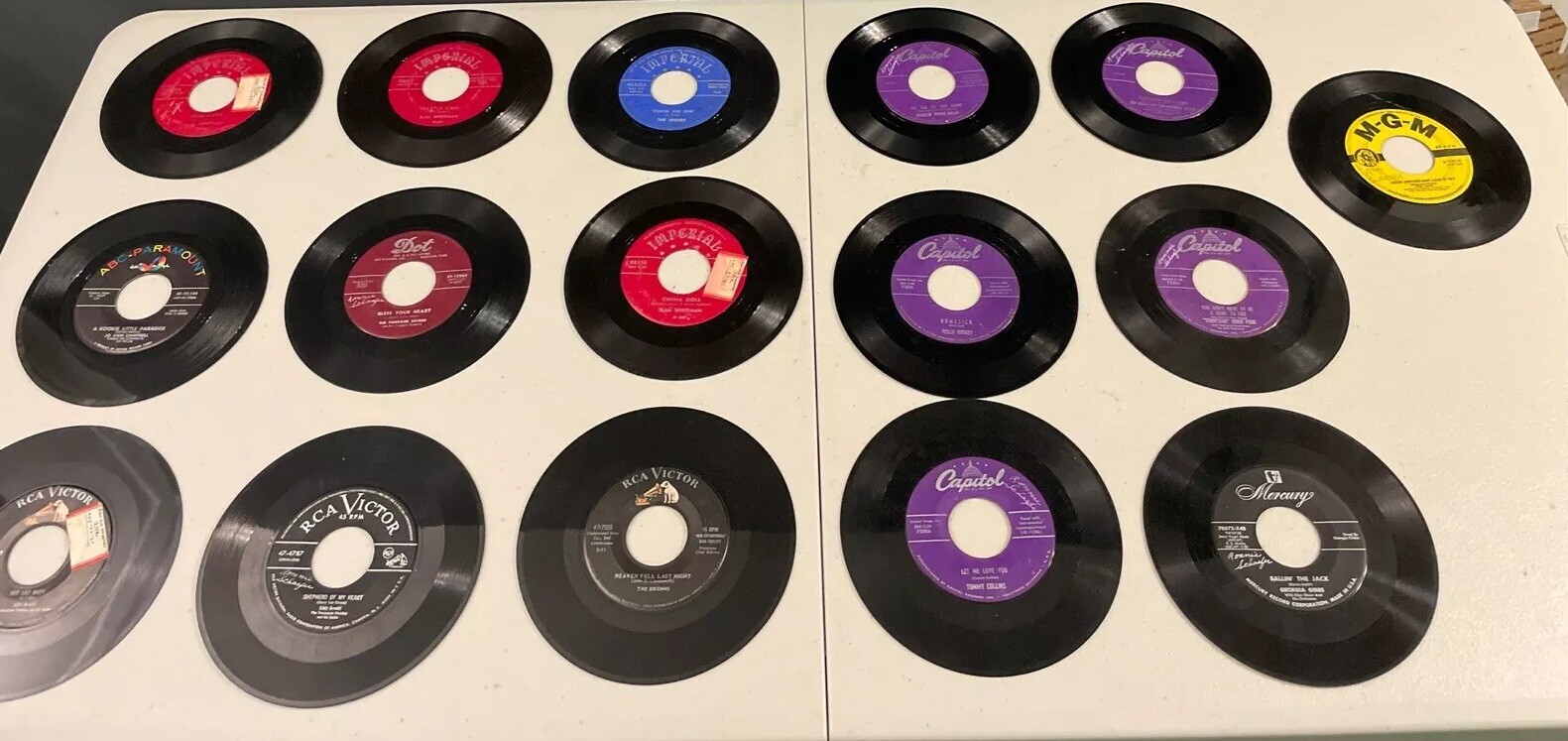 vinyl records lot 45 rpm Dot Imperial Rare 7 Capitol RCA Record Classic Pop Soul-image