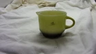 Vintage Anchor Hocking Oven Proof Dinnerware Green Black Ombre Creamer USA Glass