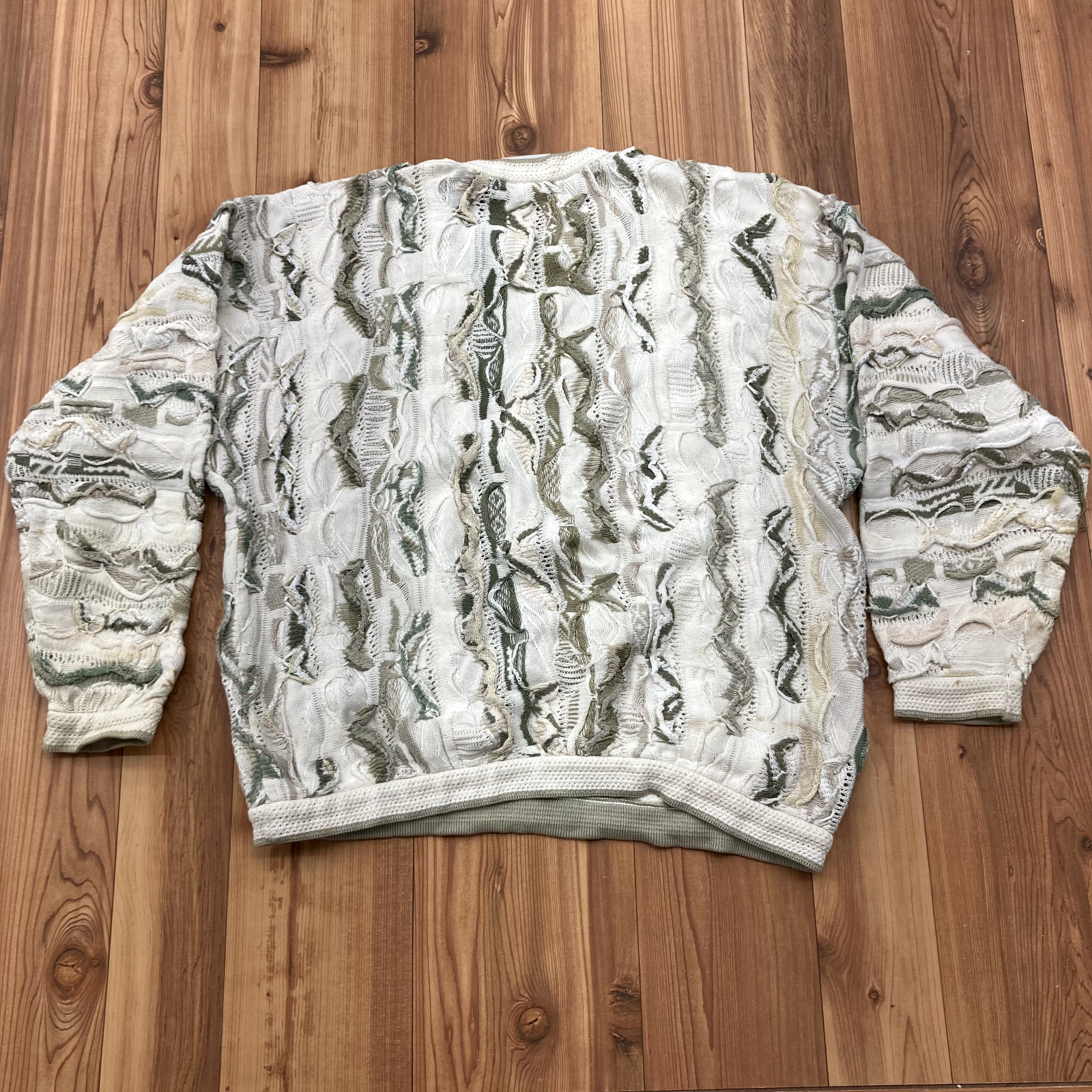 Vintage Coogi White Green Beige Australia Mercerized Cotton Sweater Men's  Size L | eBay