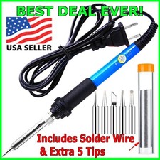 Soldering Iron Electric Gun Adjustable Temperature 60W Welding Solder Wire Kit