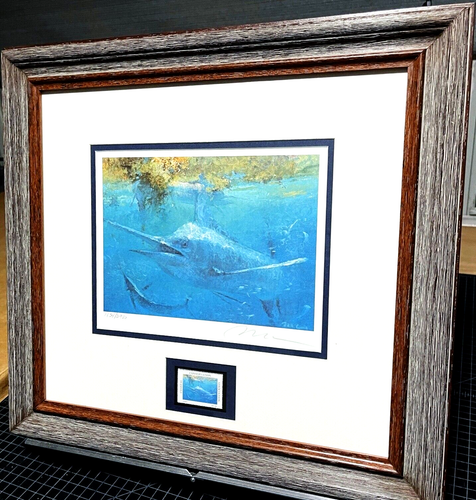 Randall McKissick 1993 Coastal Conservation Association CCA Stamp Print - Framed