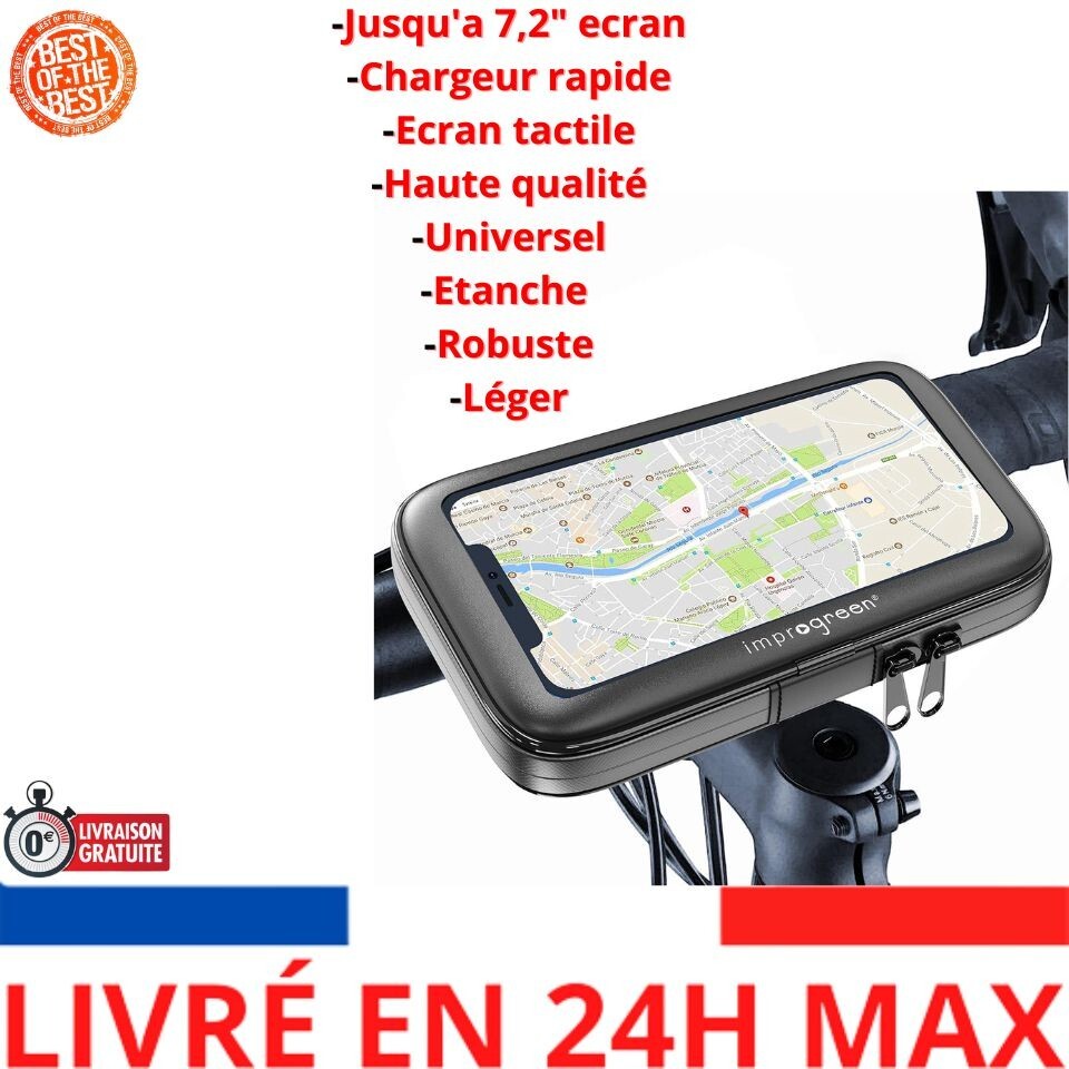 Improgreen Support Telephone Moto Velo Connexion Rapide Unique Etui