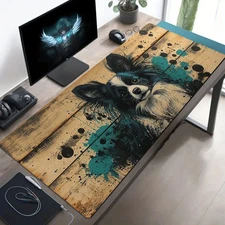 40*90cm Large Papillon Dog Design Gaming & Office Desk Mat - Non-Slip Surface, D